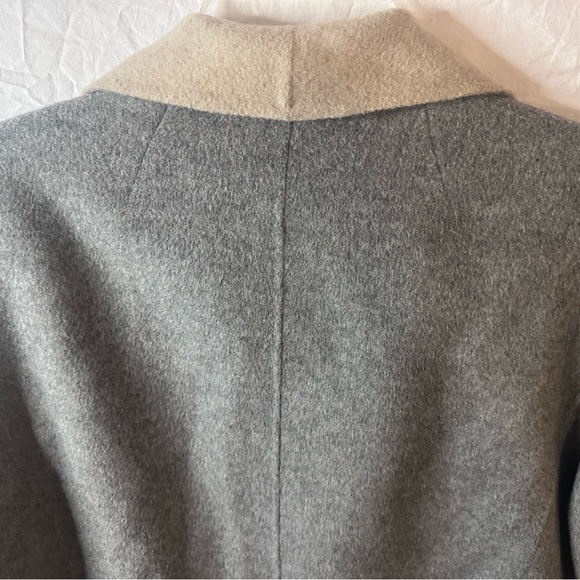 Talbots Petite 2X Gray Wool Blend Open Front Waterfall Collar Jacket - Picture 11 of 13